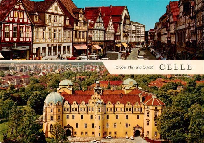 Celle  Niedersachsen Grosser Plan und Schloss – Ansichtskarte Celle