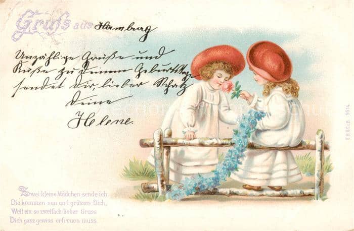 Kinder Child Enfants Gruss – Ansichtskarte