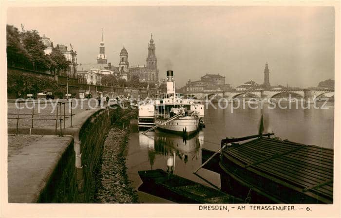 Schiffe Ships Navires Dresden Terassenufer – Ansichtskarte