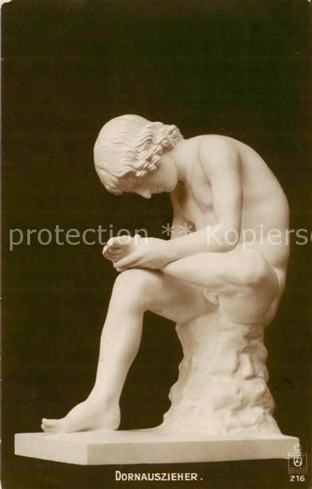 Skulpturen Sculptures Sculpturi-- Dornauszieher – Ansichtskarte
