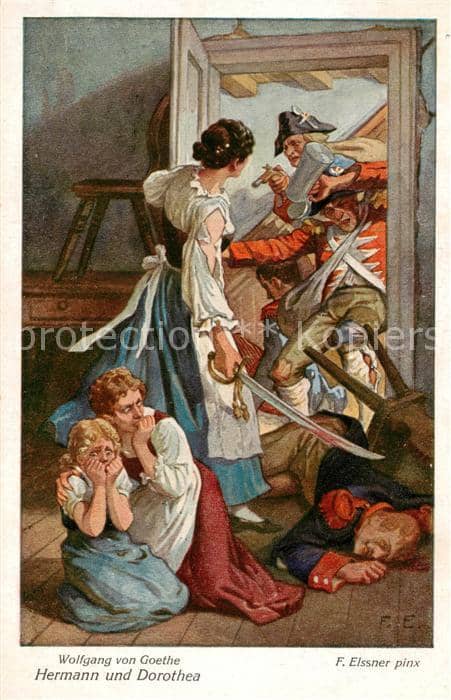 Maerchen Sagen fairy tale conte Wolfgang von Goethe Hermann und Dorothea – Ansichtskarte