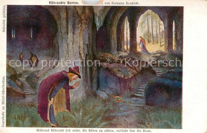Maerchen Sagen fairy tale conte Ruebezahls Garten Hermann Hendrich – Ansichtskarte