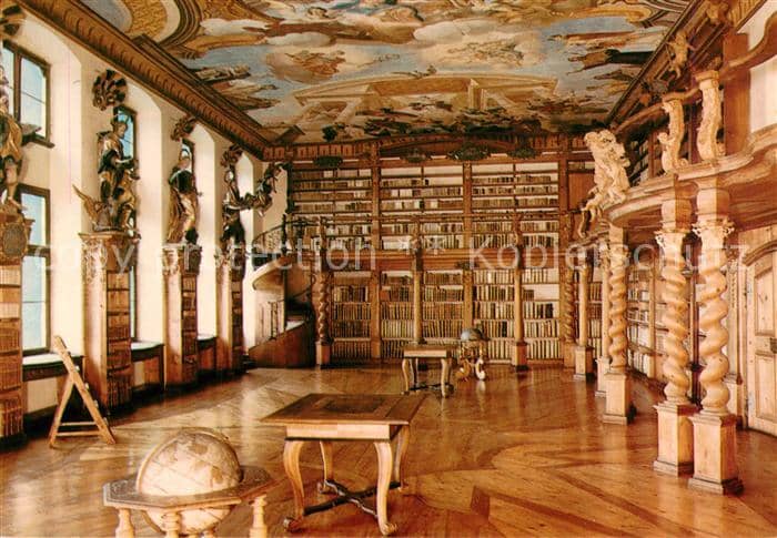 Bibliothek Library Ehem. fuerstbischoefliche Residenz- und Universitaetsstadt Di – Ansichtskarte