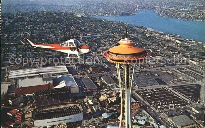 Hubschrauber Helikopter Space Needle Seattle – Ansichtskarte