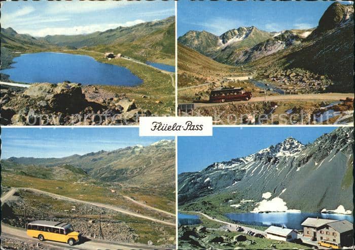 Postbus Flüela-Pass Schottensee Hospiz Schwarzh – Ansichtskarte