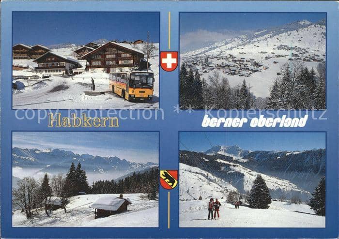 Postbus Skilift Habkern Berner Oberland – Ansichtskarte