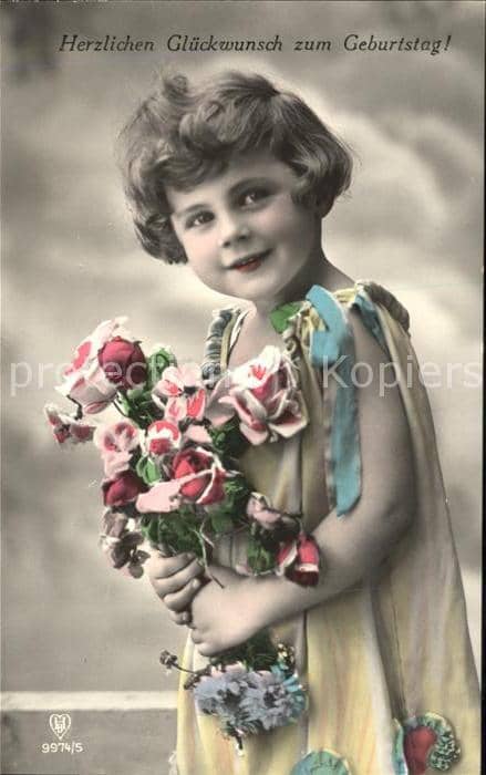 Foto HB Nr. 9974/5 Kind Mädchen Glückwunsch Geburts – Ansichtskarte