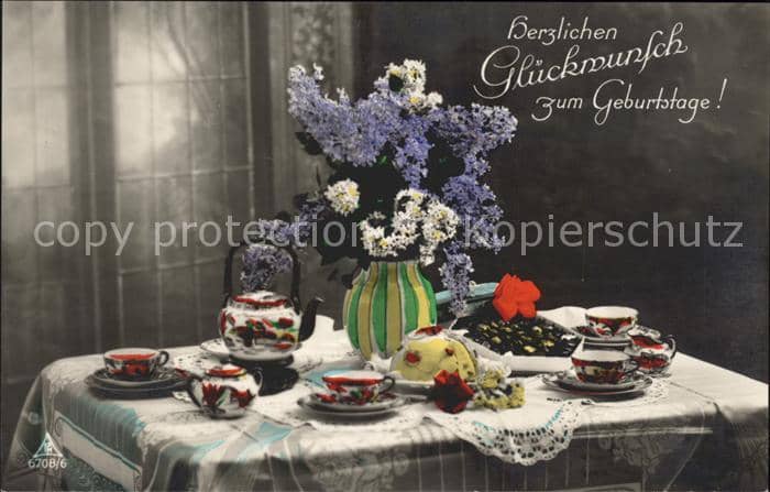 Foto PH Nr. 6708/6 Glückwunsch Geburtstag Kaffeekrä – Ansichtskarte