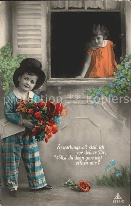 Foto PH Nr. 6582/2 Kinder Poesie Gedicht Blumen Zyl – Ansichtskarte