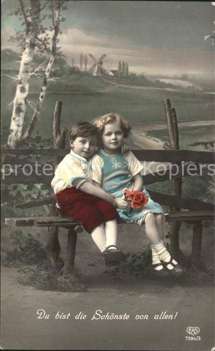 Foto EAS Nr. 7384/3 Kinder Rose Spruch – Ansichtskarte