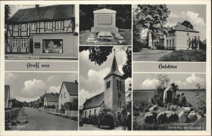 Halchter Geschaeftshaus Benda Dorfstrasse Kirche – Ansichtskarte Wolfenbüttel