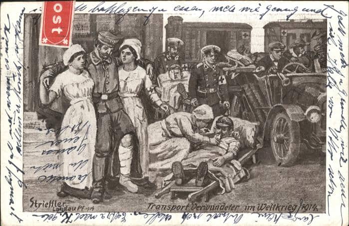 Rotes Kreuz Verwundete Weltkrieg Strieffler – Képeslap