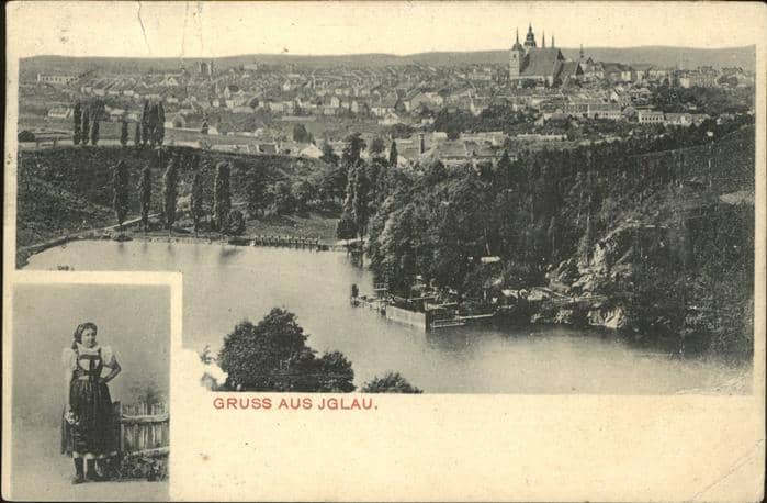 Iglau Jihlava Panorama See Trachten – Ansichtskarte