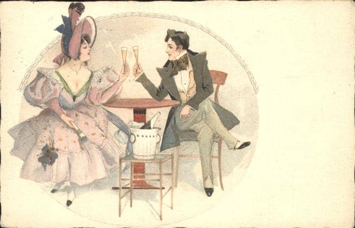 Alkohol Sekt – Ansichtskarte