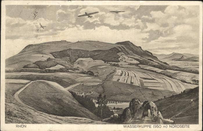 Segelflug Gliding Vol-Voile Vuolo-a-Vela Rhön Wasserkuppe Nordseite – Ansichtskarte
