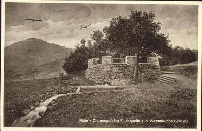 Segelflug Gliding Vol-Voile Vuolo-a-Vela Rhön Fuldaquelle Wasserkuppe – Ansichtskarte