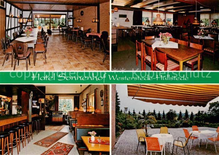 Westerstede Ammerland Niedersachsen Hotel Sonnenhof Gastraeume Bar Terrasse – Ansichtskarte Westerstede