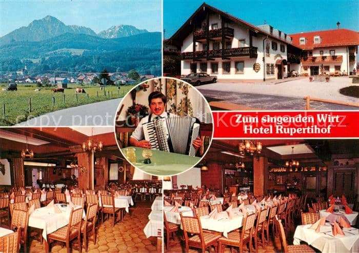 Ainring Berchtesgaden Bayern Hotel Rupertihof Zum singenden Wirt Restaurant Pano – Ansichtskarte Ainring