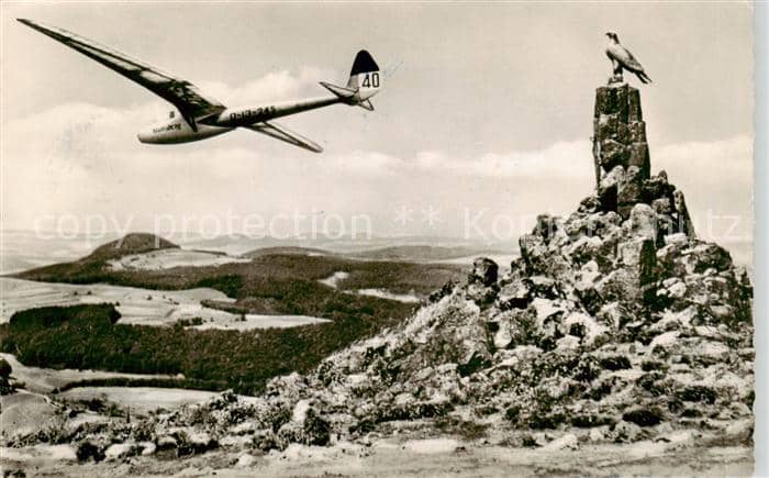 Segelflug Gliding Vol-Voile Vuolo-a-Vela Volo-a-Vela-- Wasserkuppe Rhoen Flieger – Ansichtskarte