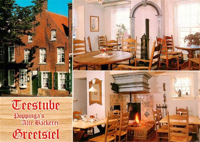 Greetsiel Krummhoern Aurich Niedersachsen Baeckereimuseum Teestube Kaminzimmer – Ansichtskarte Krummhörn