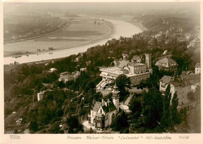 Weisser Hirsch Bad Dresden Weisser-Hirsch Luisenhof HO-Gaststaette Elbe Fliegera – Ansichtskarte Dresden Elbe