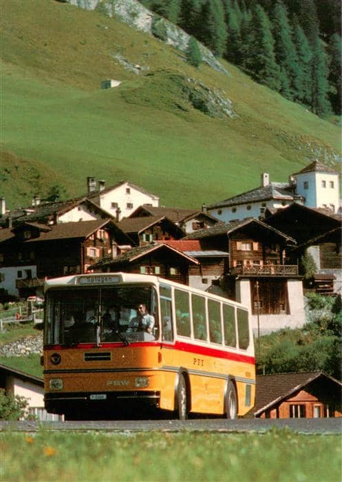 Postbus Omnibus Dorf Spluegen – Ansichtskarte