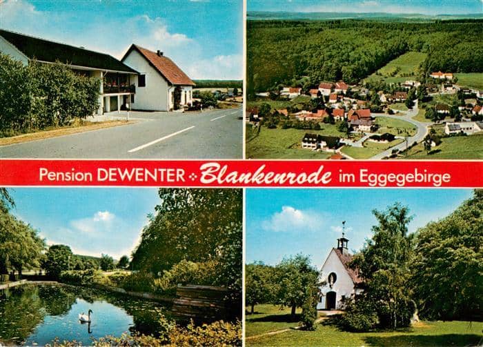 Blankenrode Lichtenau Paderborn NRW Pension Dewenter im Eggegebirge Schwanenteic – Ansichtskarte Lichtenau