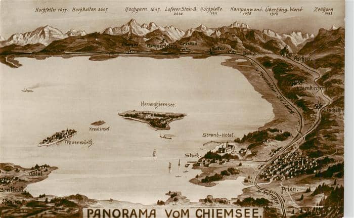 Chiemsee Bayern Panorama – Ansichtskarte Chiemsee