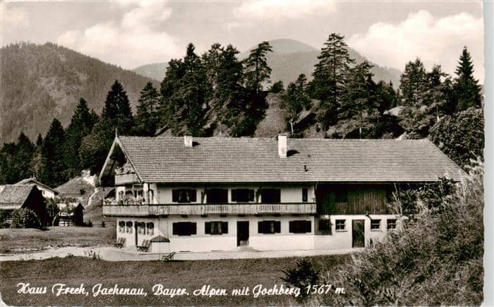 Jachenau Bad Toelz-Wolfratshausen Bayern Haus Frech mit Jochberg – Ansichtskarte Jachenau