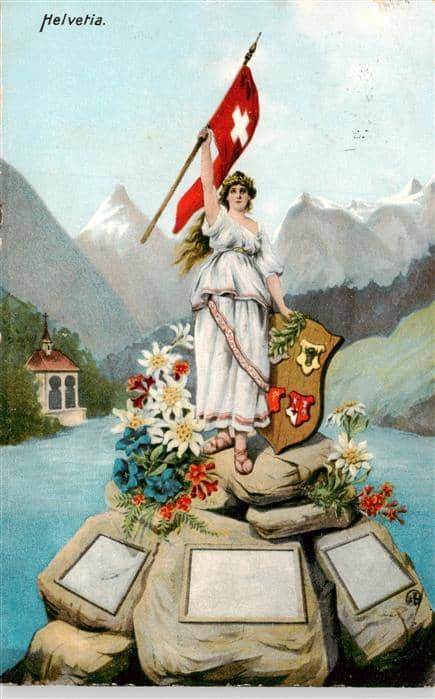 Helvetia Schweiz Denkmal – Ansichtskarte