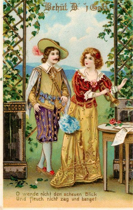 Trompeter von Saeckingen Scheffel Behuet Dich Gott Litho – Ansichtskarte