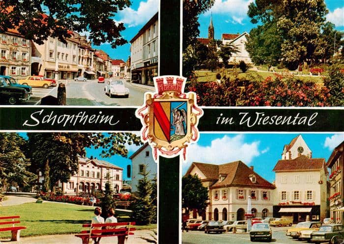 Schopfheim BW Ortspartie Park Marktplatz – Ansichtskarte Schopfheim