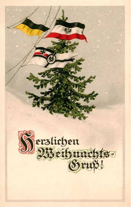 Fahnen Weihnachtsgruss – Ansichtskarte