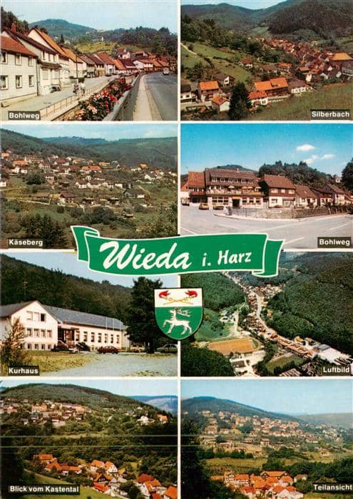 Wieda Osterode Harz Niedersachsen Bohlweg Silberbach Kaeseberg Kurhaus Blick vom – Ansichtskarte Wieda