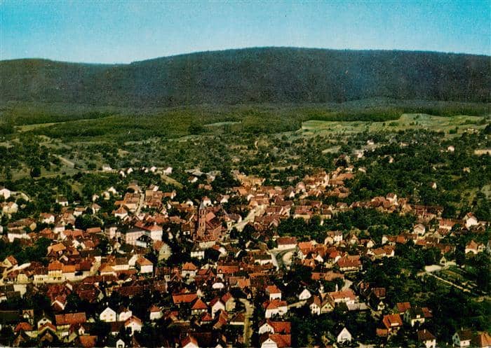 Malsch Ettlingen Karlsruhe BW Fliegeraufnahme Ortsansicht Kirchturm Daecher Schw – Ansichtskarte Malsch