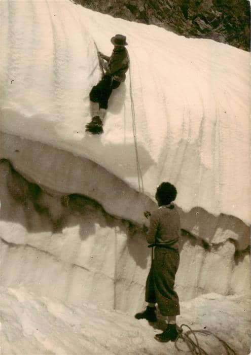 Gletscher Glacier Glaciar Le Glasier Blanc Pasage D une Crevasse – Ansichtskarte