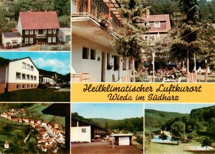 Wieda Osterode Harz Niedersachsen Wiedaer Huette Teilansichten Panorama Schwimmb – Ansichtskarte Wieda