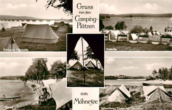 Moehnesee Talsperre Campingplaetze rund um den Moehnesee – Ansichtskarte Möhnesee