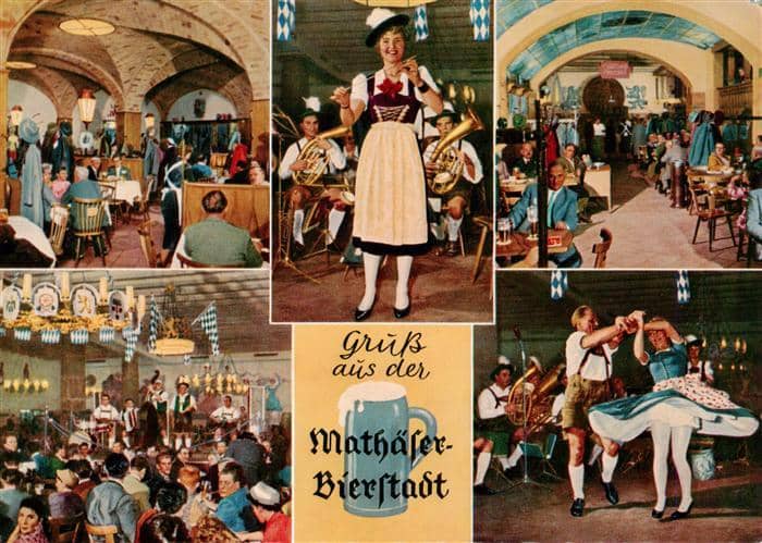 Muenchen Bayern Mathaeser Bierstadt Gaststaettenbetriebe Kuenstlerkarte – Ansichtskarte München
