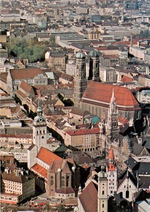 Muenchen Bayern Stadtzentrum Peterskirche Frauenkirche Rathaus Heiliggeistkirche – Ansichtskarte München