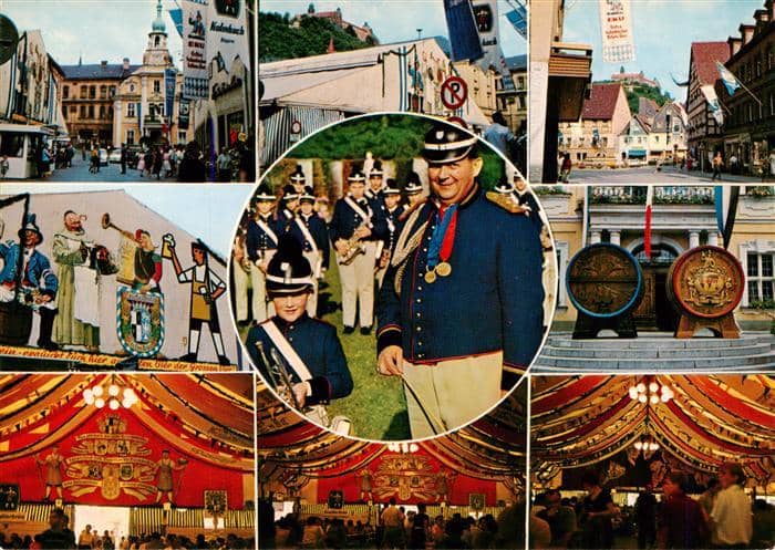 Kulmbach Bayern Stadtbild waehrend der Bierwoche – Ansichtskarte Kulmbach