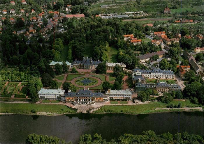 DRESDEN Elbe Koenigliches Lustschloss Schlossgarten Pillnitz – Ansichtskarte Dresden Elbe