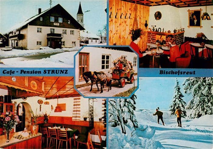 Bischofsreut Haidmuehle Café Pension Strunz Gaststube Ponykutsche Langlauf Winte – Ansichtskarte Haidmühle