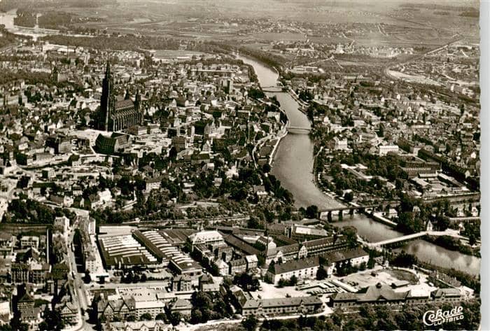 ULM  Donau Fliegeraufnahme – Ansichtskarte Ulm