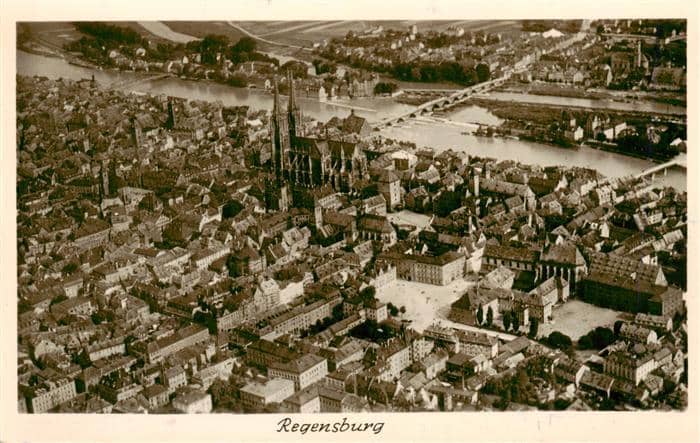REGENSBURG Bayern Fliegeraufnahme – Ansichtskarte Regensburg