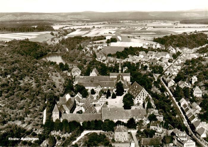 Maulbronn Fliegeraufnahme mit Kloster Maulbronn – Ansichtskarte Maulbronn