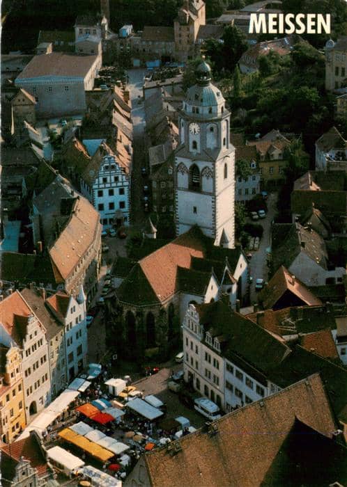 Meissen Elbe Sachsen Fliegeraufnahme – Ansichtskarte Meißen
