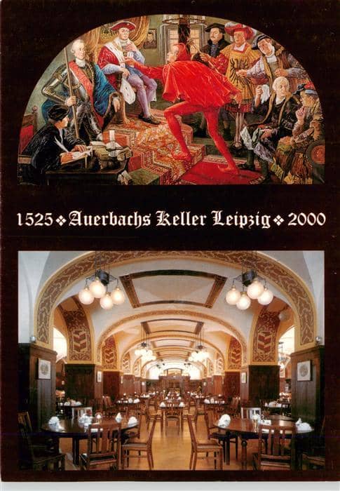 LEIPZIG Sachsen Auerbachs Keller Restaurant Grosser Keller Gemaelde – Ansichtskarte Leipzig