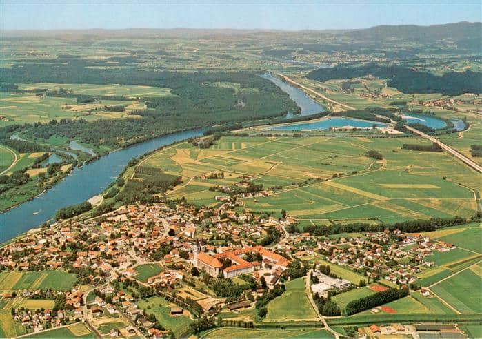 Niederaltaich Donau Benediktinerabtei – Ansichtskarte Niederalteich