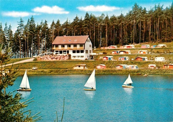 Arzberg Oberfranken Gasthof Seeklause Campingplatz Segeln – Ansichtskarte Arzberg